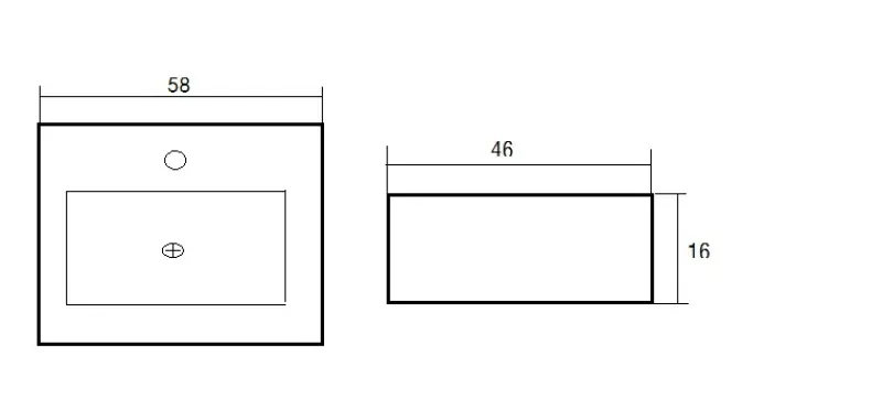 Blusani Cera Square wastafel 58x46 cm wit BCS01100