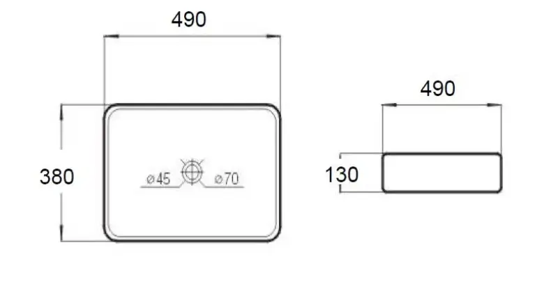 Blusani Cera Square wastafel 49x38 cm wit BCS01102