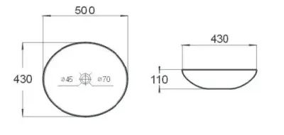 Blusani Cera opbouw waskom 50x43 cm wit BC204510