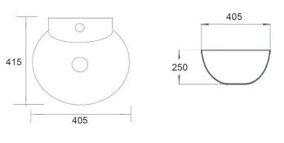 Blusani Cera wastafel 41x25 cm wit BC204512
