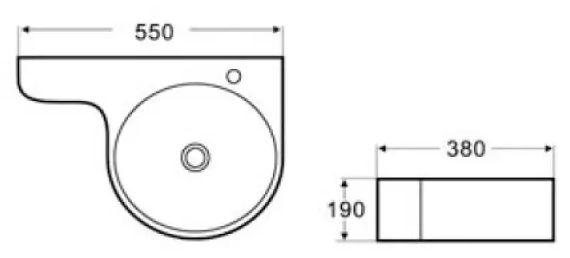 Blusani Cera wastafel 55x38 cm wit BC204513