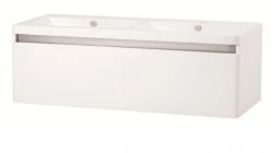 Blusani Atlanta wastafelonderkast greeploos met 1 lade 120x49 cm glans wit BCA01112001