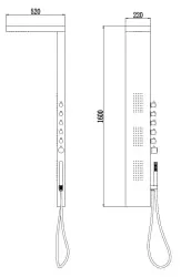 Blusani douchepaneel RVS BS83102