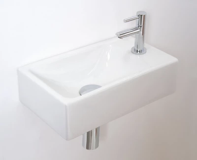 Blusani Flow fontein wit keramiek rechts 40cm 1 krg BMF04R