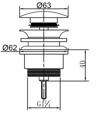 Blusani Click afvoerplug 1.1/4 RVS-look BC73101