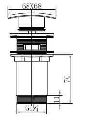 Blusani Click Quad afvoerplug 1.1/4 RVS-look BC73121