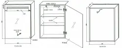 Blusani Double spiegelkast 60cm met led verlichting aluminium BD21060