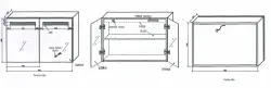 Blusani Double spiegelkast 90cm met led verlichting aluminium BD21090