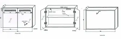 Blusani Double spiegelkast 90cm met led verlichting aluminium BD21090