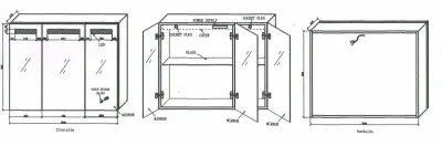 Blusani Double spiegelkast 100cm met led verlichting aluminium BD21100