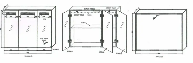 Blusani Double spiegelkast 100cm met led verlichting aluminium BD21100