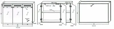 Blusani Double spiegelkast 120cm met led verlichting aluminium BD21120