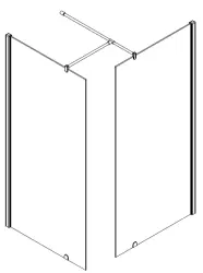 Stern Inloopdouche (verlengde) steun Square L-shape zilver ST40362