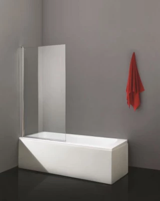 Stern Badwand Square zonder greep 80x140 cm zilver helder glas ST4022N