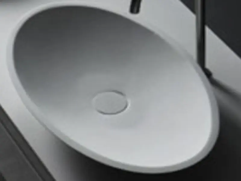 Solid-S Top opbouwwastafel ovaal mat wit B70xD40X9cm 1207916982