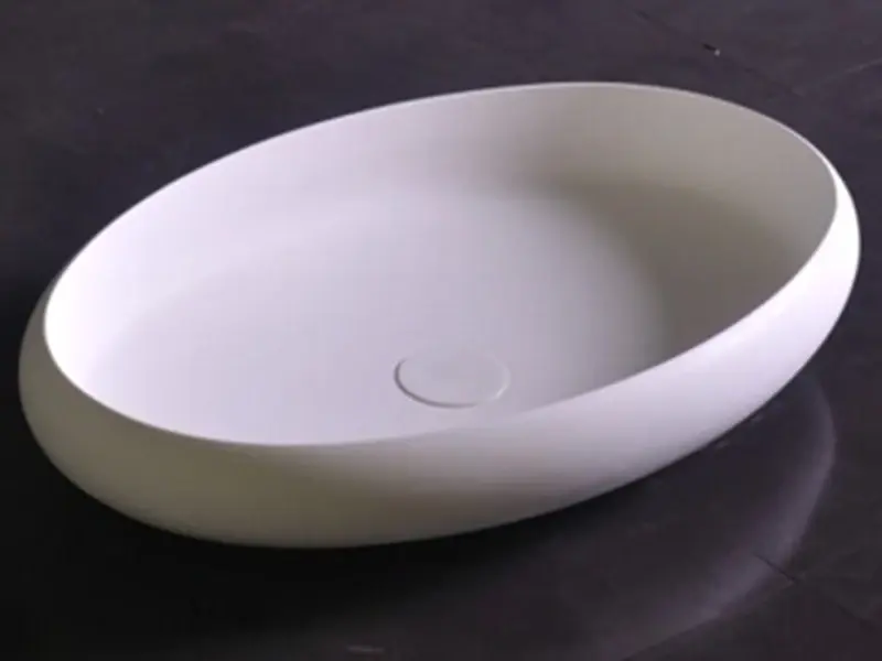 Solid-S Top opbouwwastafel ovaal mat wit B60xD40x11.2cm 1207916992