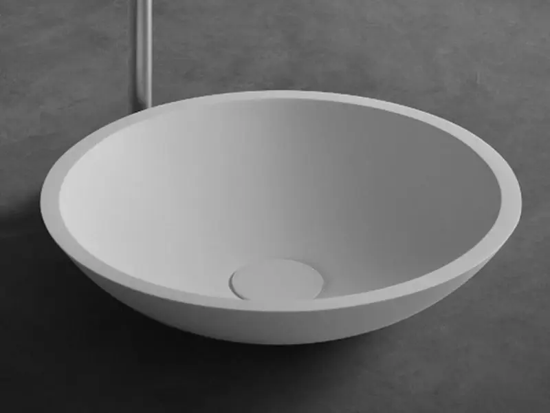 Solid-S Top opbouwwastafel rond mat wit B35xH9cm 1207917072