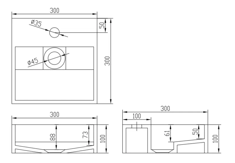 Solid-S Wall wastafel vierkant mat wit B30xD30xH10cm geen kraangat 1207917162