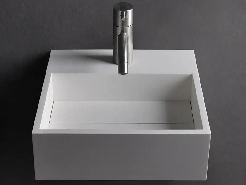 Solid-S Wall wastafel vierkant mat wit B30xD30xH10cm geen kraangat 1207917162