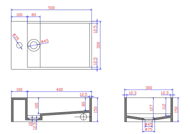 Solid-S Wall wastafel rechthoek mat wit B50xD30xH15cm met kraangat rechts 1207917172