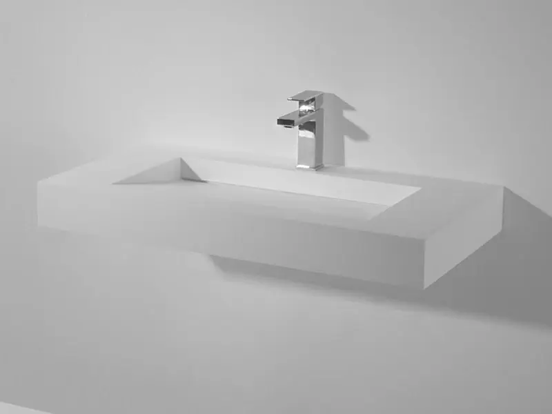 Solid-S Wall wastafel rechthoek mat wit B90xD46xH10cm geen kraangat 1207917202