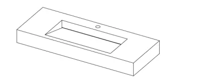 Solid-S Wall wastafel rechthoek mat wit B120xD46xH10cm geen kraangat 1207917212