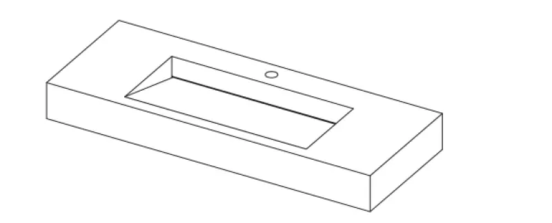 Solid-S Wall wastafel rechthoek mat wit B120xD46xH10cm geen kraangat 1207917212