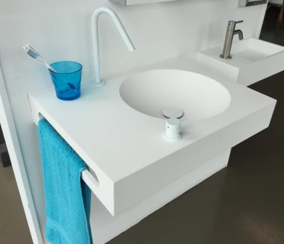 Solid-S Wall Special SolidNext wastafel met handdoekrek rechthoek mat wit B60xD45xH10cm 1207917272