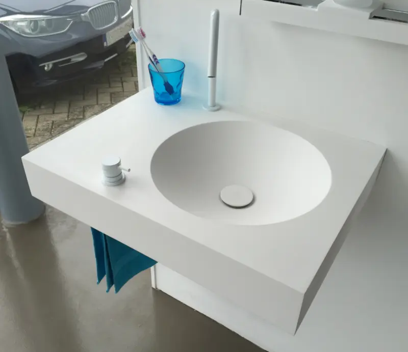 Solid-S Wall Special SolidNext wastafel met handdoekrek rechthoek mat wit B60xD45xH10cm 1207917272
