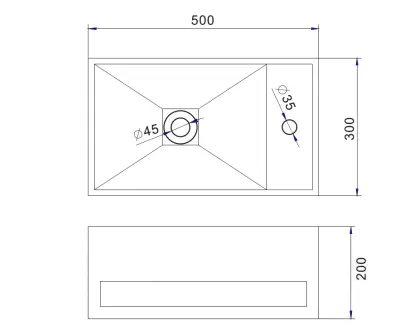 Solid-S Wall Special wastafel met handdoekrek rechthoek mat wit B50xD30xH20cm 1207917282
