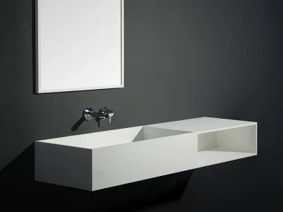 Solid-S Wall Special wastafel met kast rechthoek mat wit B140xD37.6xH20cm zonder waste 1207917352