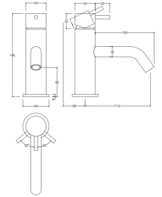 Waterevolution Flow wastafelkraan mat zwart T110PR