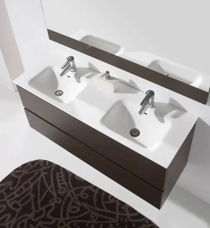 Flow Comfort badmeubelset greeploos hoogglans wit B60xD46xH50cm keramisch wasbak FLOHGW60KE