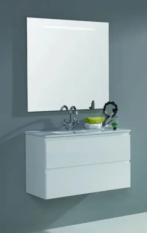 Flow Comfort badmeubelset greeploos hoogglans antraciet B80xD46xH50cm keramisch wasbak FLOHGA80KE