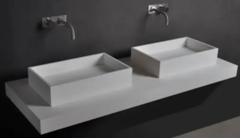 Solid-S wastafelblad solid surface mat wit B120xD46xH8cm SOLIDS104