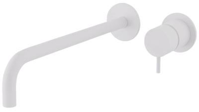 Waterevolution Flow inbouw wastafelkraan mat wit met uitloop 25cm T116BBR-25