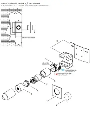 Waterevolution Flow inbouw douchethermostaat vierkante rozet mat zwart T142TBPR