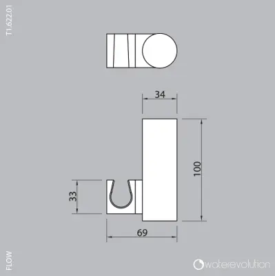 Waterevolution Flow badgarnituur chroom T162201