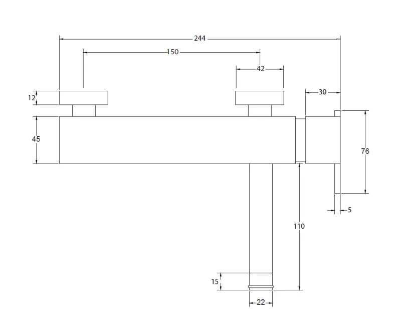 Waterevolution S22 bad thermostaatkraan met handdoucheset opbouw RVS T430TIE
