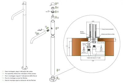 Waterevolution Flow vrijstaande wastafelkraan mat zwart T113PR