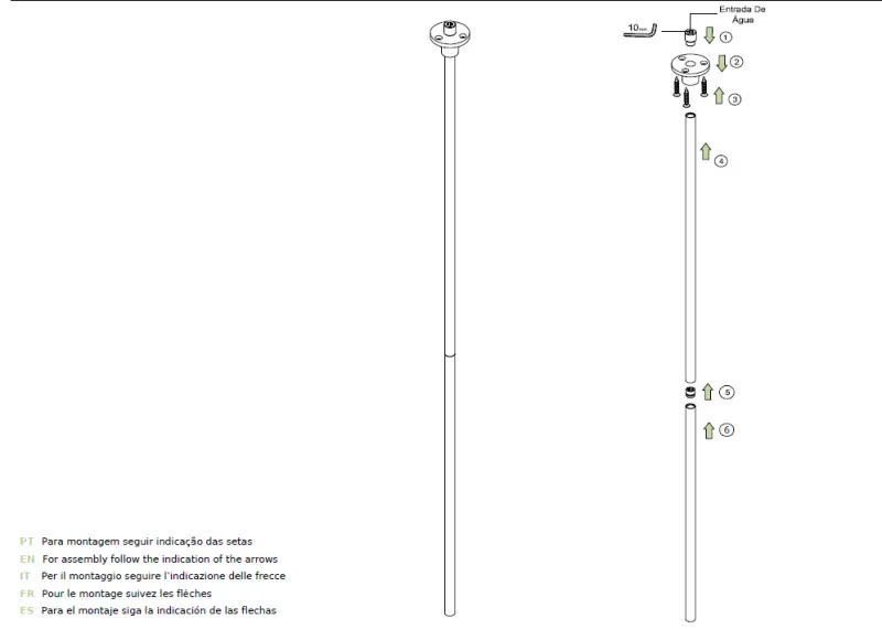 Waterevolution Flow plafond wastafelkraan uitloop chroom T167801