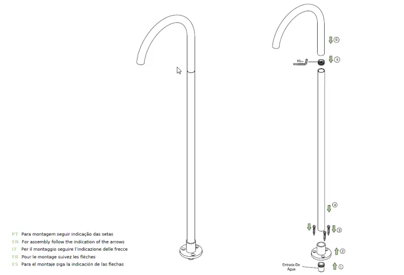 Waterevolution Flow baduitloop staand mat wit T1673BR