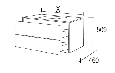 Flow Kibell badmeubelset 120x45.5cm hoogglans wit solid surface wastafel 13483