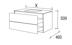 Flow Kibell badmeubelset 120x45.5cm mat donker grijs solid surface wastafel 71377