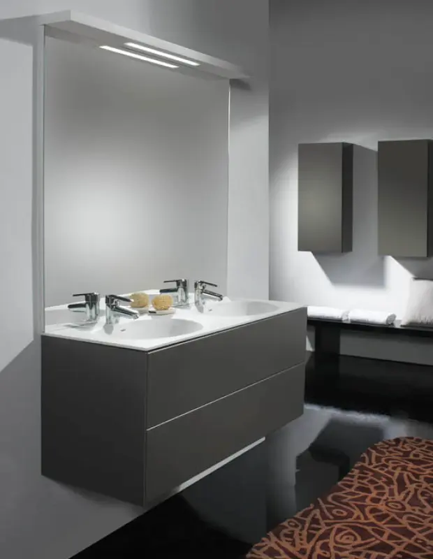 Flow Kibell badmeubelset 100x45.5cm hoogglans wit solid surface wastafel 13438