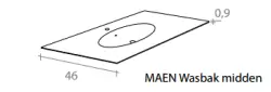 Flow Kibell badmeubelset 100x45.5cm mat wit solid surface wastafel 13438 MW