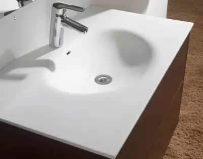 Flow Kibell badmeubelset 100x45.5cm hoogglans grijs solid surface wastafel 19263