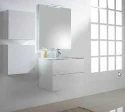 Flow Kibell badmeubelset 80x45.5cm mat wit solid surface wastafel 13537 MW