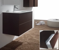 Flow Kibell badmeubelset 70x45.5cm mat bruin solid surface wastafel 13612
