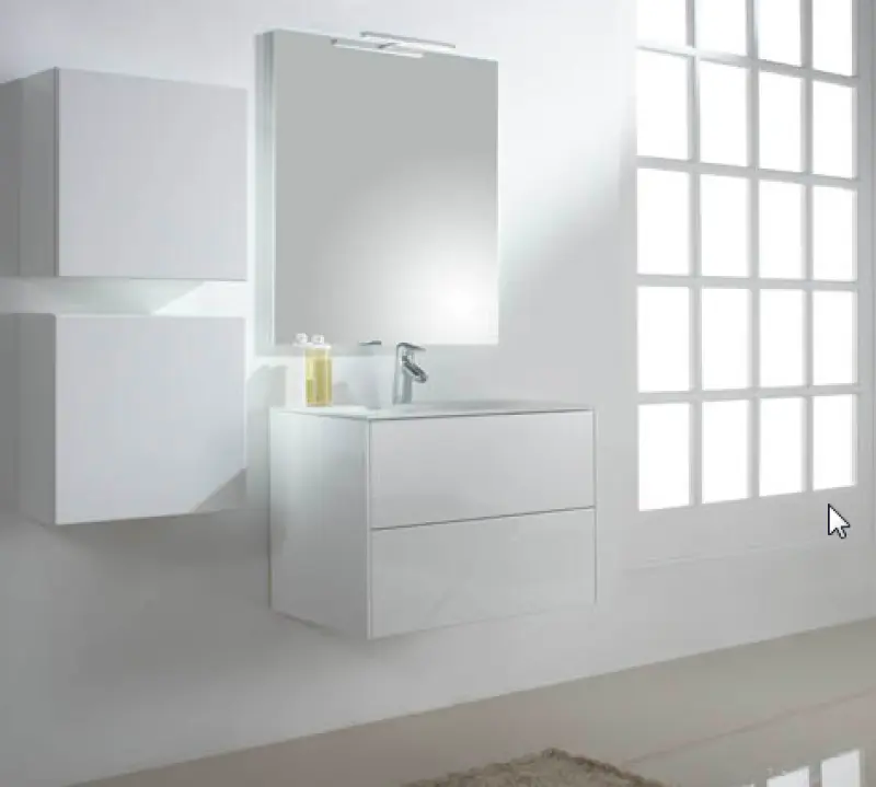 Flow Kibell badmeubelset 70x45.5cm hoogglans grijs keramische wastafel 71445